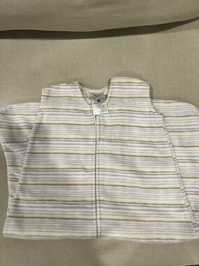 Halo Baby Wearable Sleeper in White with Gray & Pale Yellow Stripes